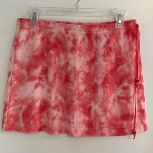 Express Terry Mini Skirt in Pink Tie Dye